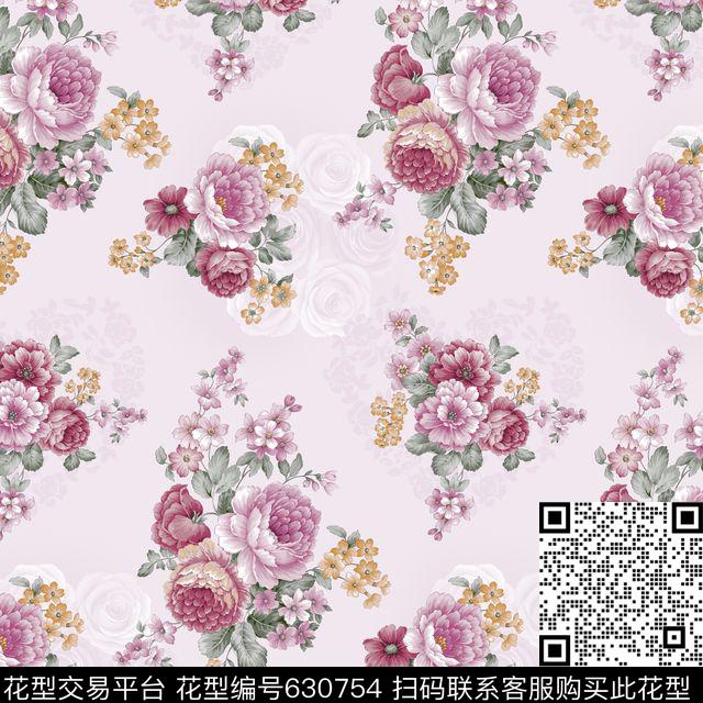 窗帘牡丹花朵传统印花华亿平台下载（图片编号: 630754） - 瓦栏（Walan）