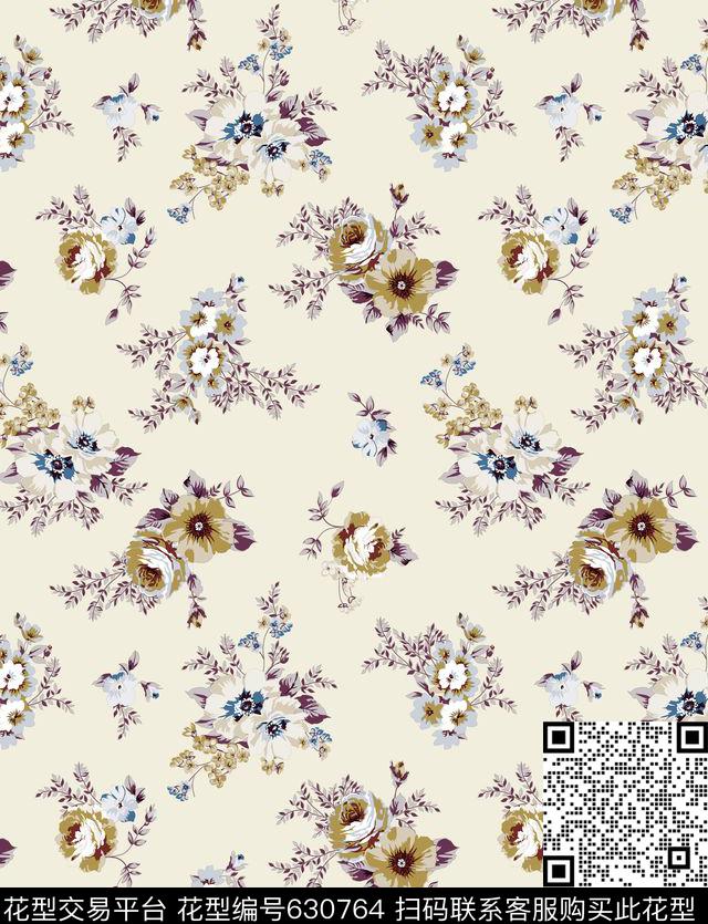 花朵花卉窗帘传统印花华亿平台下载（图片编号: 630764） - 瓦栏（Walan）