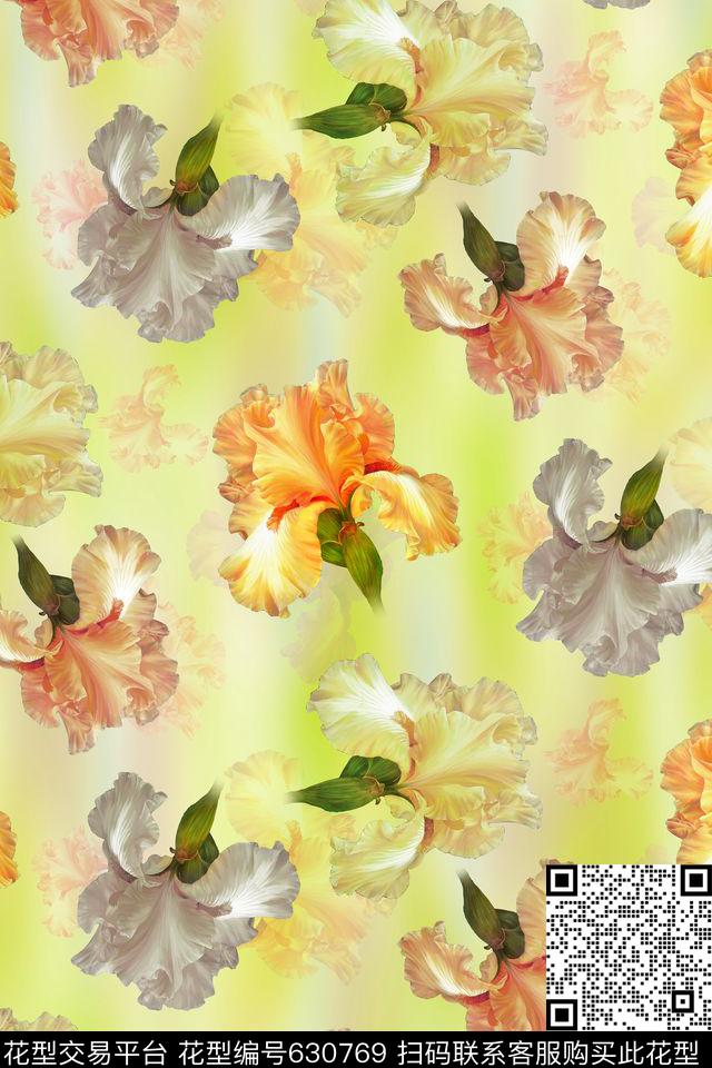 满版花卉小清新隐花。数码印花华亿平台下载（图片编号: 630769） - 瓦栏（Walan）