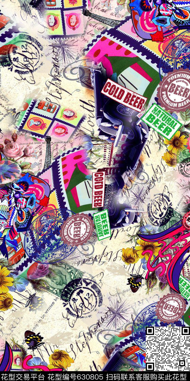 数码圆形流行时尚数码印花华亿平台下载（图片编号: 630805） - 瓦栏（Walan）