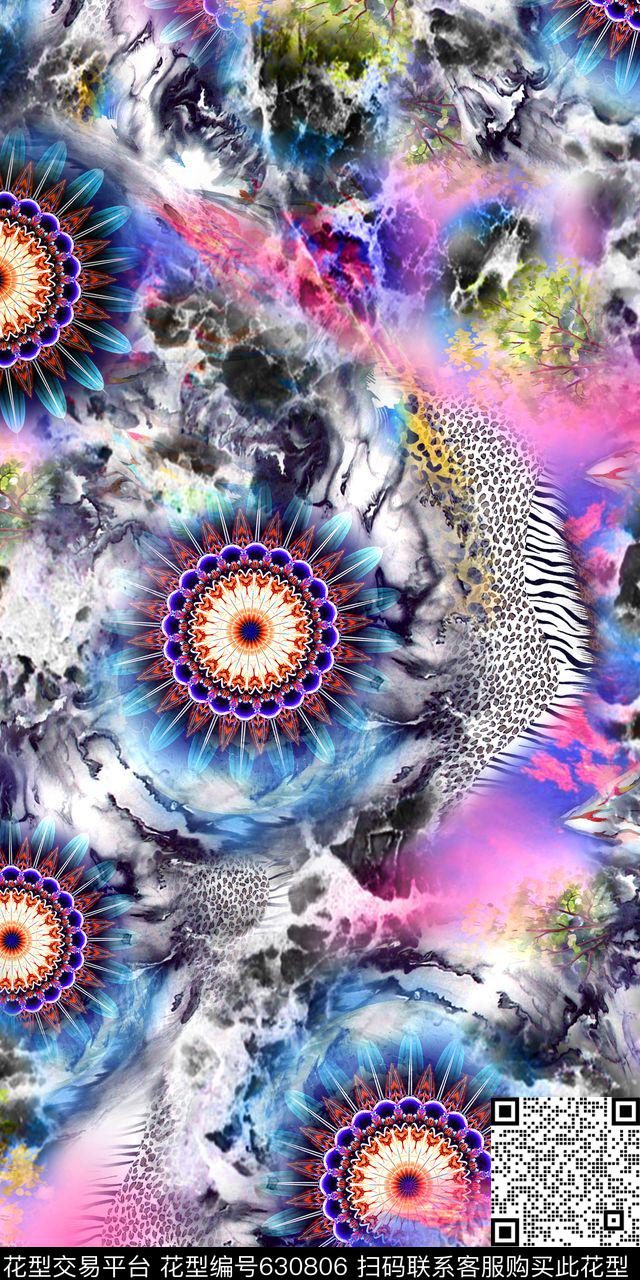 数码流行时尚几何数码印花华亿平台下载（图片编号: 630806） - 瓦栏（Walan）