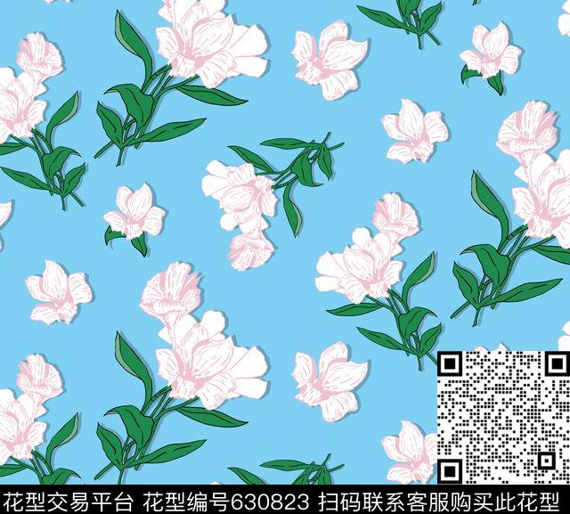 花卉清新传统印花华亿平台下载（图片编号: 630823） - 瓦栏（Walan）