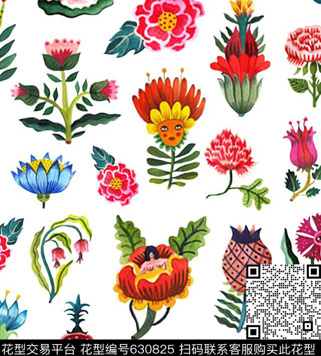 趣味卡通传统数码印花华亿平台下载（图片编号: 630825） - 瓦栏（Walan）