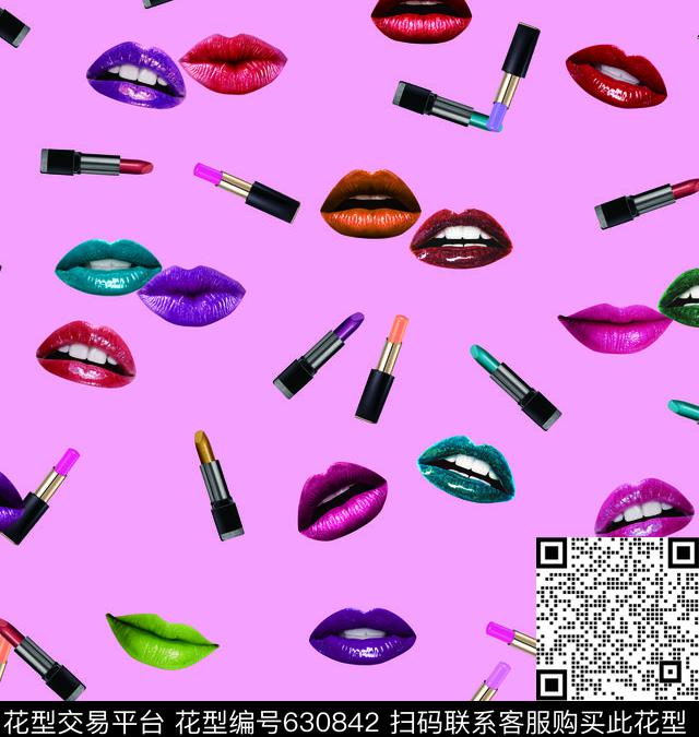 女人嘴唇口红数码印花华亿平台下载（图片编号: 630842） - 瓦栏（Walan）