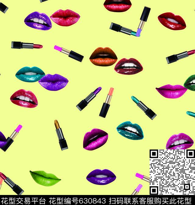 女人嘴唇口红数码印花华亿平台下载（图片编号: 630843） - 瓦栏（Walan）