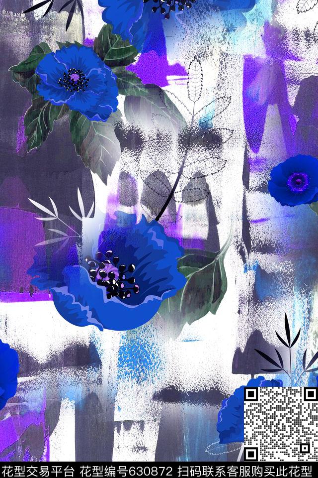 花卉罂粟花肌理数码印花华亿平台下载（图片编号: 630872） - 瓦栏（Walan）