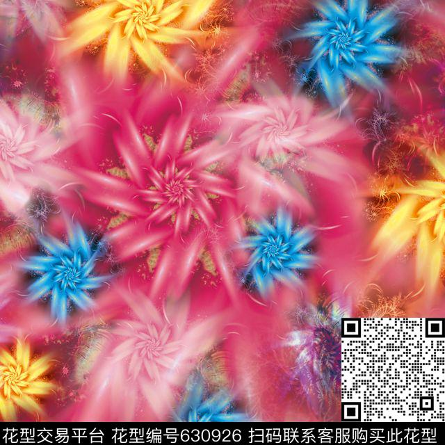 花瓣创意抽象抽象水彩数码印花华亿平台下载（图片编号: 630926） - 瓦栏（Walan）