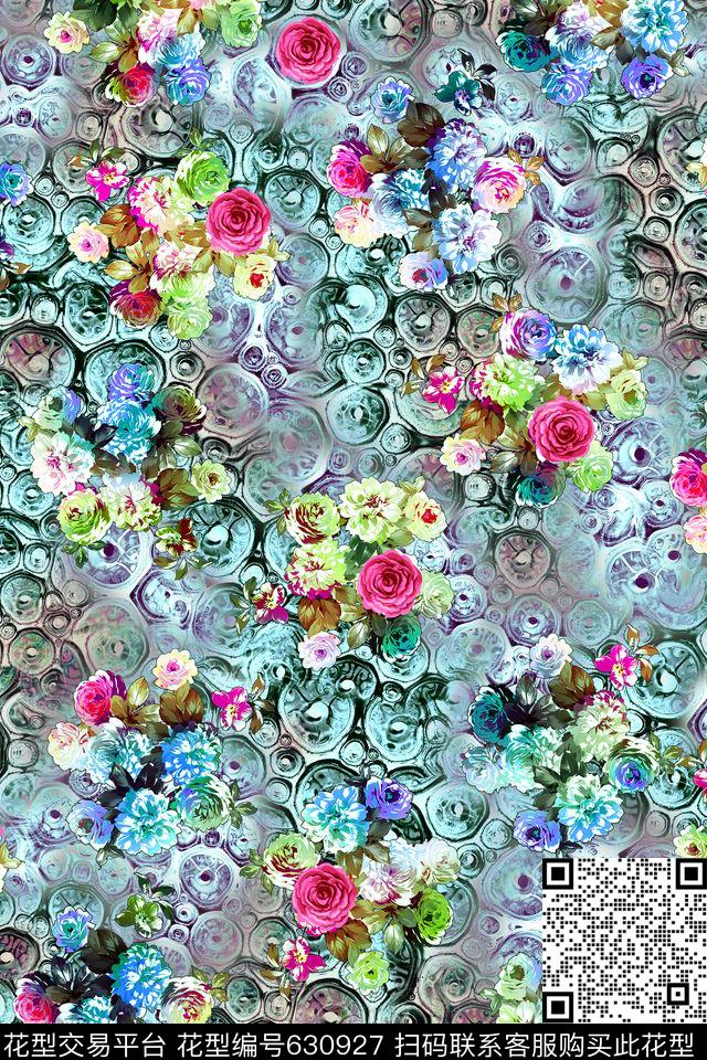 流行时尚数码花卉数码印花华亿平台下载（图片编号: 630927） - 瓦栏（Walan）