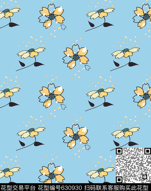 植物叶花卉传统印花华亿平台下载（图片编号: 630930） - 瓦栏（Walan）