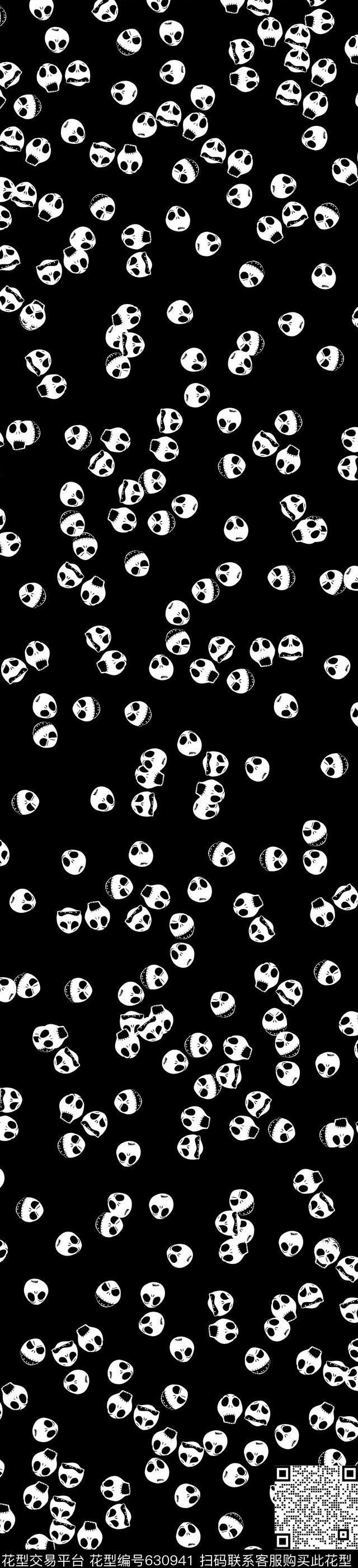趣味性趣味印花可爱骷髅头男士丝巾传统印花华亿平台下载（图片编号: 630941） - 瓦栏（Walan）
