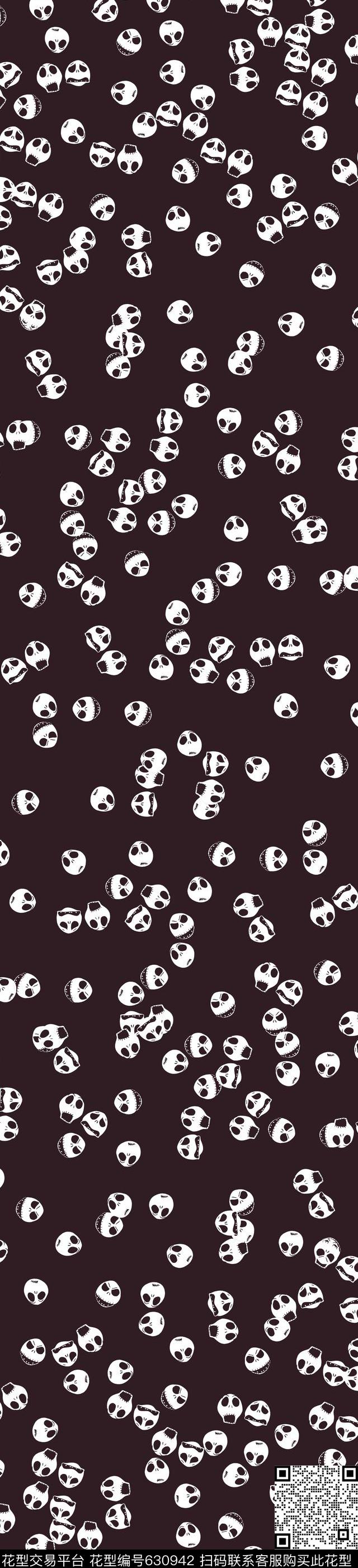 趣味性趣味印花可爱骷髅头男士丝巾传统印花华亿平台下载（图片编号: 630942） - 瓦栏（Walan）