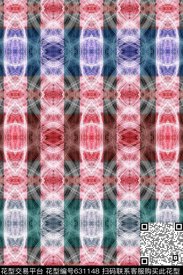 抽象几何条纹数码印花华亿平台下载（图片编号: 631148） - 瓦栏（Walan）