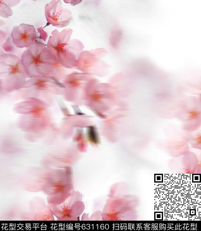 桃花兰花花卉数码印花华亿平台下载（图片编号: 631160） - 瓦栏（Walan）