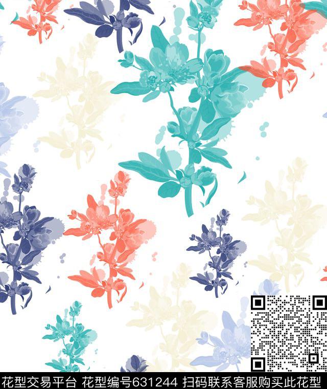 田园小清新手绘数码印花华亿平台下载（图片编号: 631244） - 瓦栏（Walan）