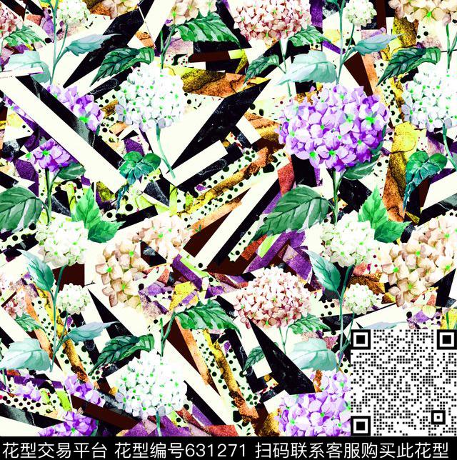 解构水彩圆点数码印花华亿平台下载（图片编号: 631271） - 瓦栏（Walan）