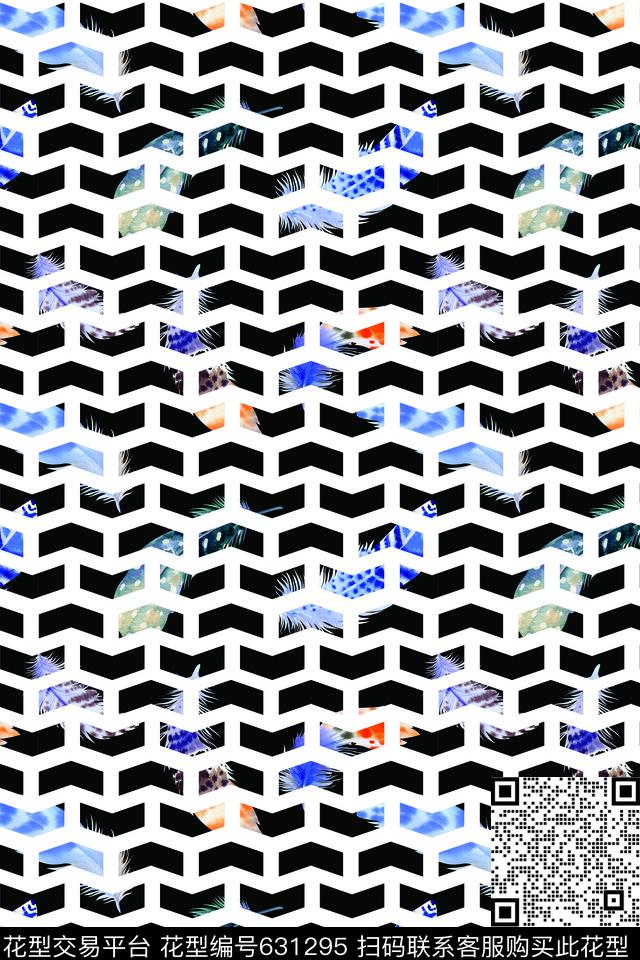 2017geometricfeathers数码印花华亿平台下载（图片编号: 631295） - 瓦栏（Walan）