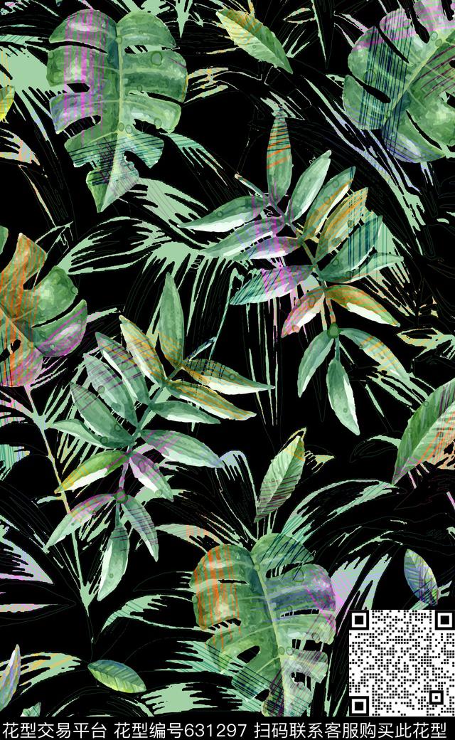 热带雨林针叶泳装比基尼数码印花华亿平台下载（图片编号: 631297） - 瓦栏（Walan）