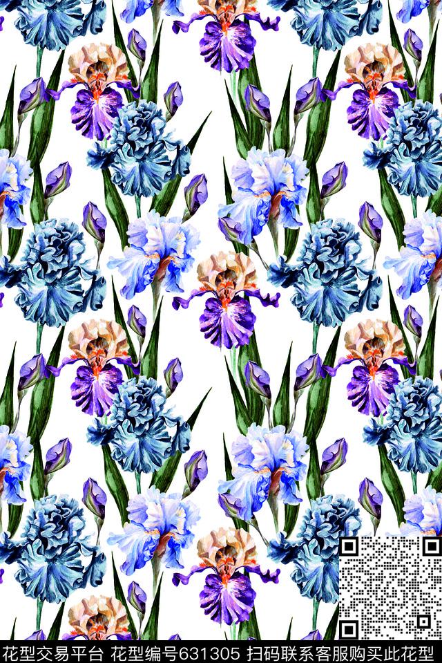 2017watercolorflowers数码印花华亿平台下载（图片编号: 631305） - 瓦栏（Walan）