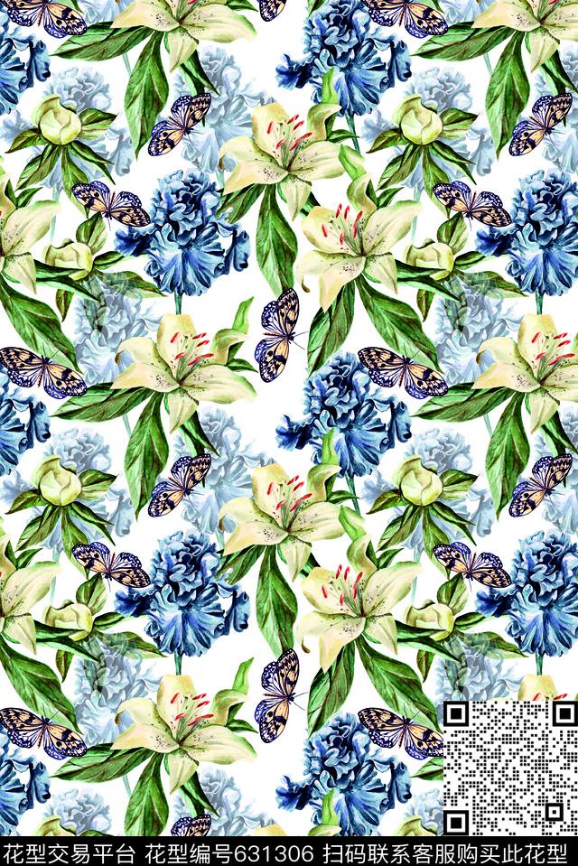 2017watercolorflowers数码印花华亿平台下载（图片编号: 631306） - 瓦栏（Walan）