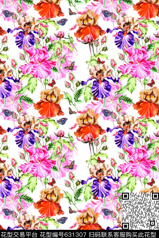 2017watercolorflowers数码印花华亿平台下载（图片编号: 631307） - 瓦栏（Walan）