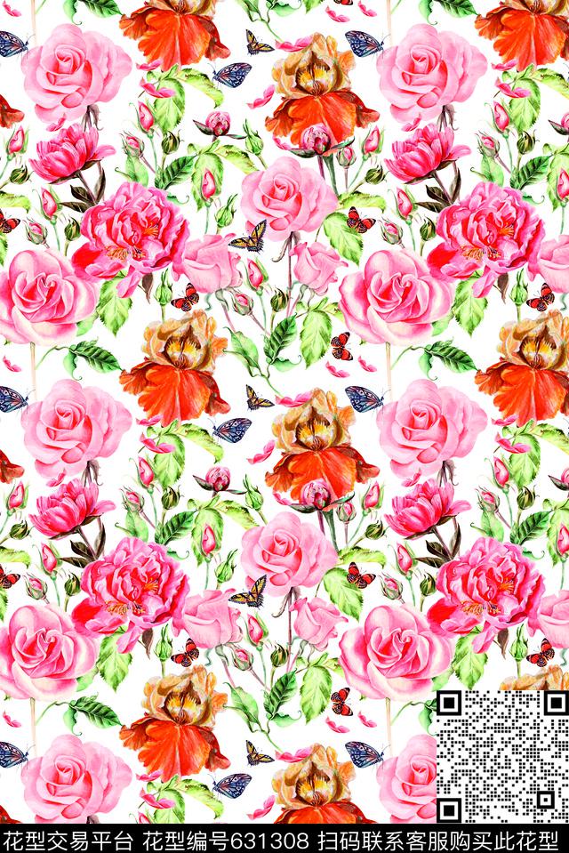 2017watercolorflowers数码印花华亿平台下载（图片编号: 631308） - 瓦栏（Walan）