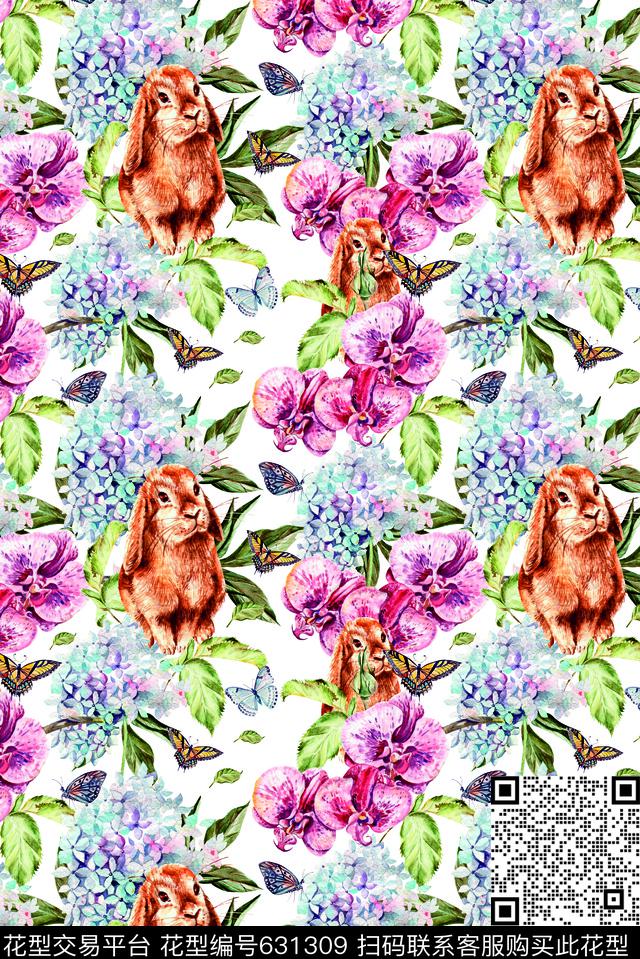 2017watercolorflowers数码印花华亿平台下载（图片编号: 631309） - 瓦栏（Walan）