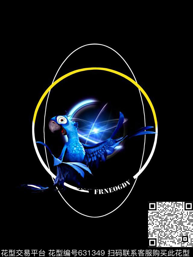 鸟几何解构男装T恤数码印花华亿平台下载（图片编号: 631349） - 瓦栏（Walan）