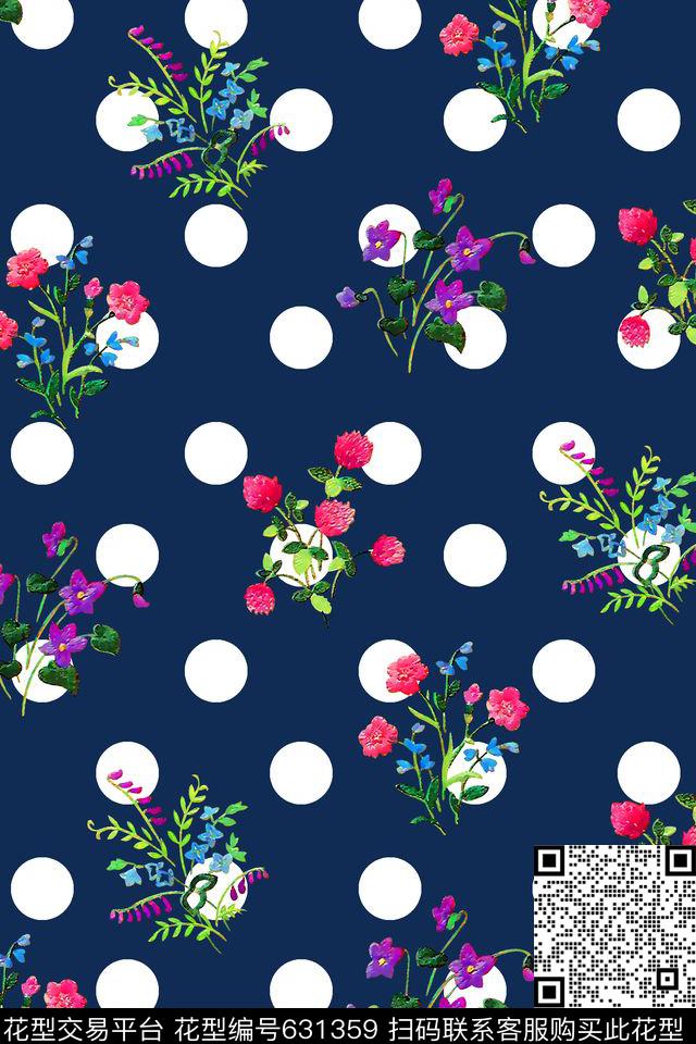 抽象手绘满版小碎花波点最新高清数码女装裙数码印花华亿平台下载（图片编号: 631359） - 瓦栏（Walan）