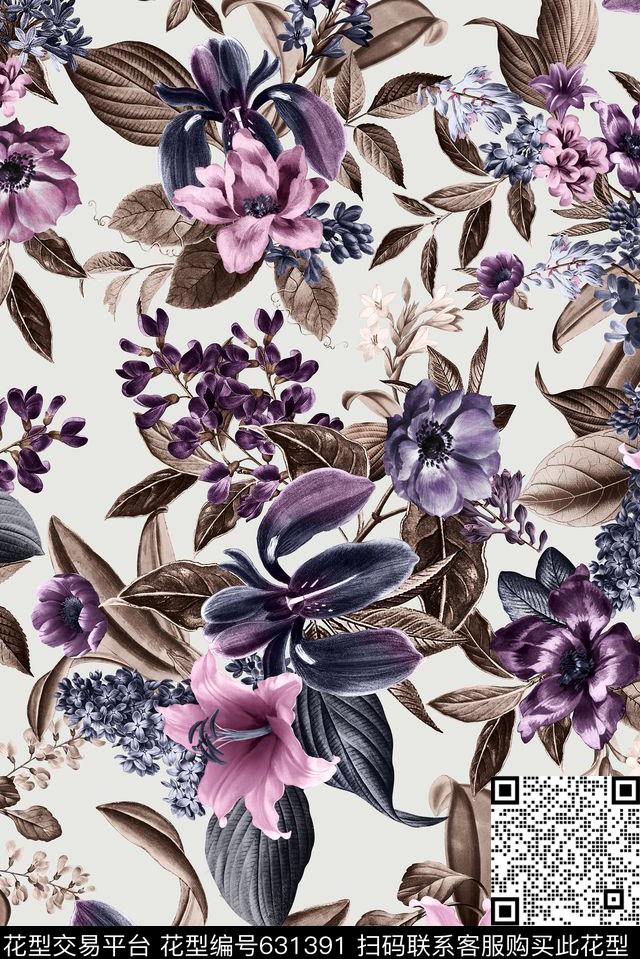 花朵花卉数码印花华亿平台下载（图片编号: 631391） - 瓦栏（Walan）