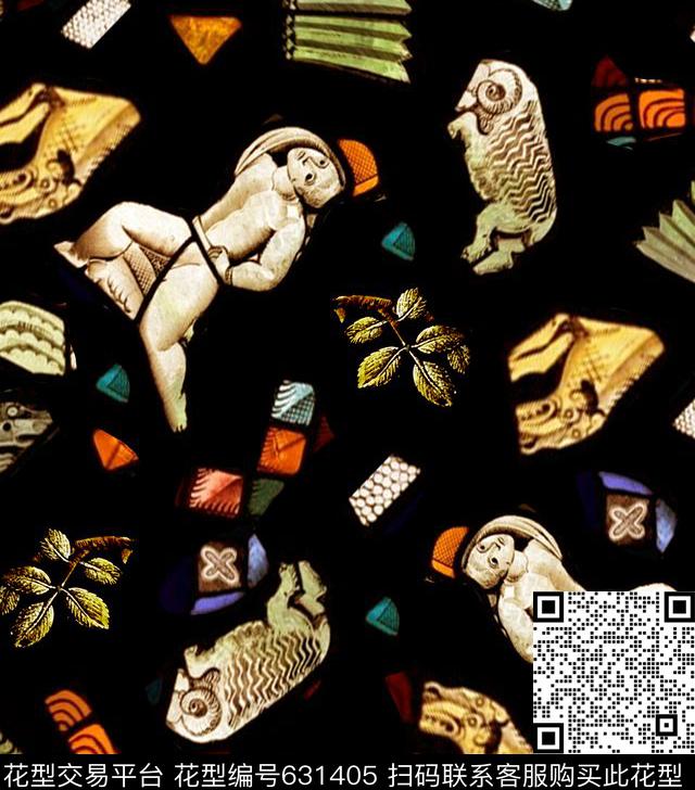 抽象趣味小丑数码印花华亿平台下载（图片编号: 631405） - 瓦栏（Walan）