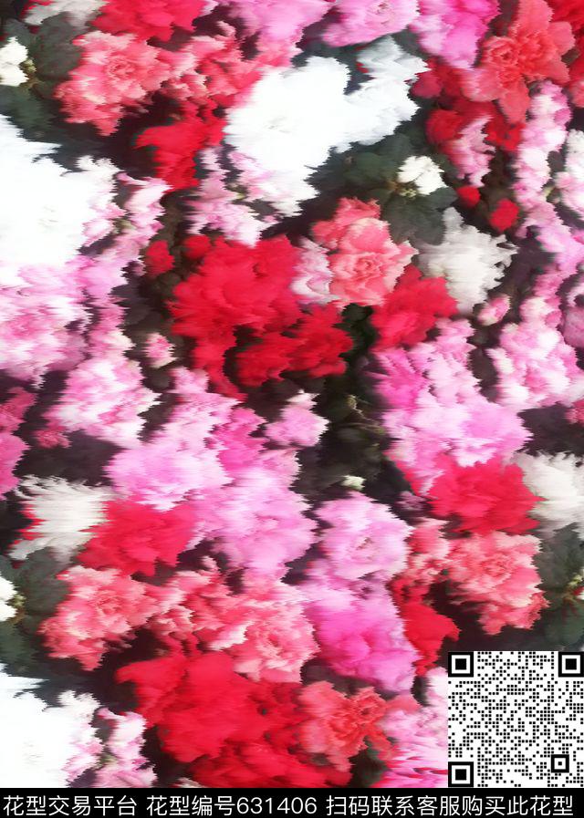 花卉变形花朵数码印花华亿平台下载（图片编号: 631406） - 瓦栏（Walan）