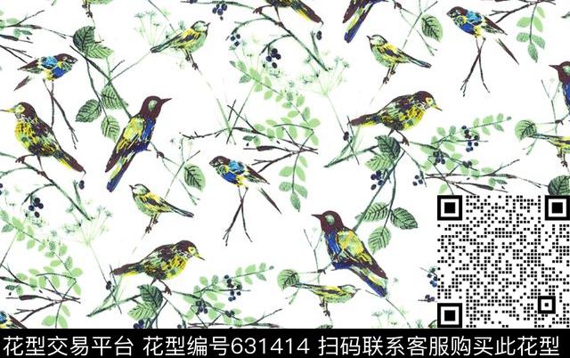 植物动物鸟类数码印花华亿平台下载（图片编号: 631414） - 瓦栏（Walan）