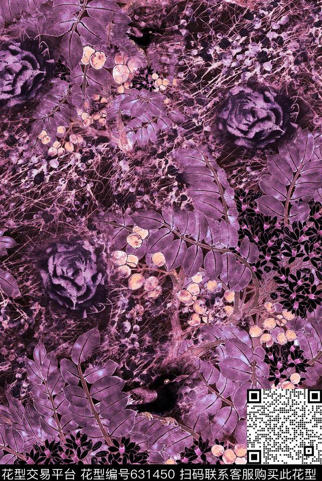 碎花花卉手绘数码印花华亿平台下载（图片编号: 631450） - 瓦栏（Walan）