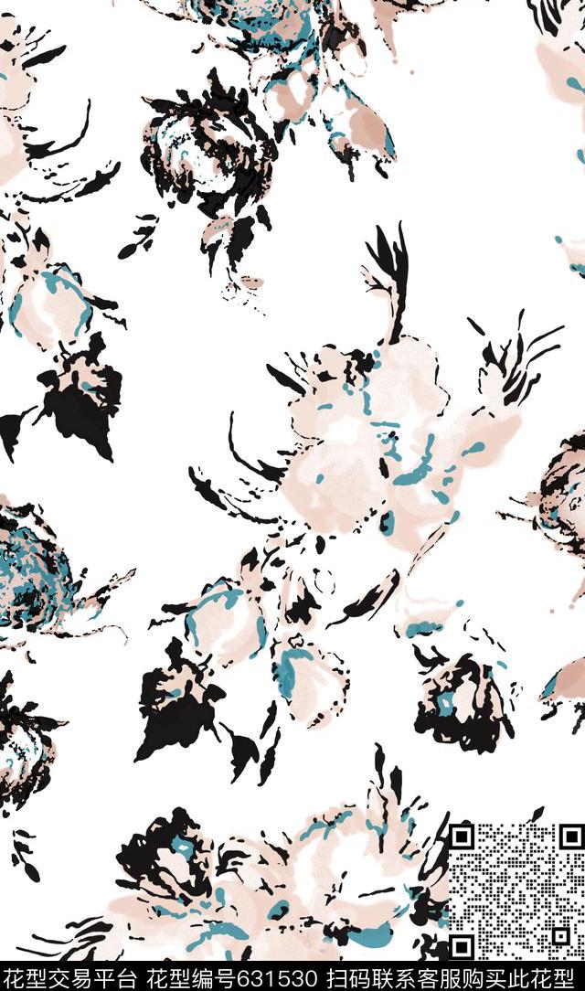 手绘花卉传统印花华亿平台下载（图片编号: 631530） - 瓦栏（Walan）