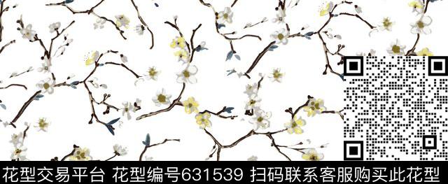 花卉梅花数码印花华亿平台下载（图片编号: 631539） - 瓦栏（Walan）
