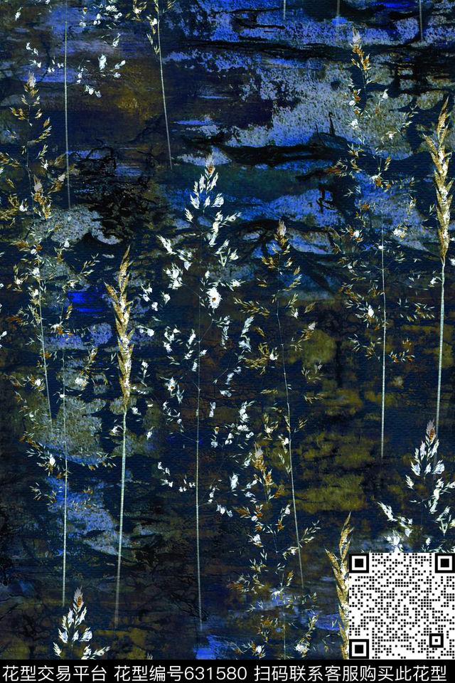 肌理植物迷彩数码印花华亿平台下载（图片编号: 631580） - 瓦栏（Walan）