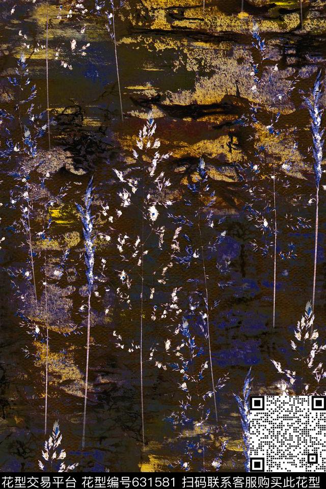 肌理植物迷彩数码印花华亿平台下载（图片编号: 631581） - 瓦栏（Walan）