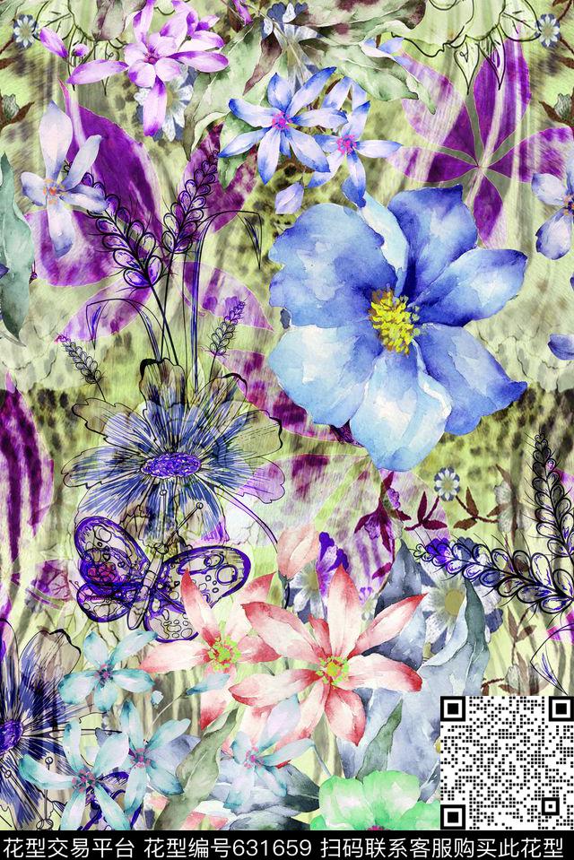 大花休闲风零点--女装数码印花华亿平台下载（图片编号: 631659） - 瓦栏（Walan）