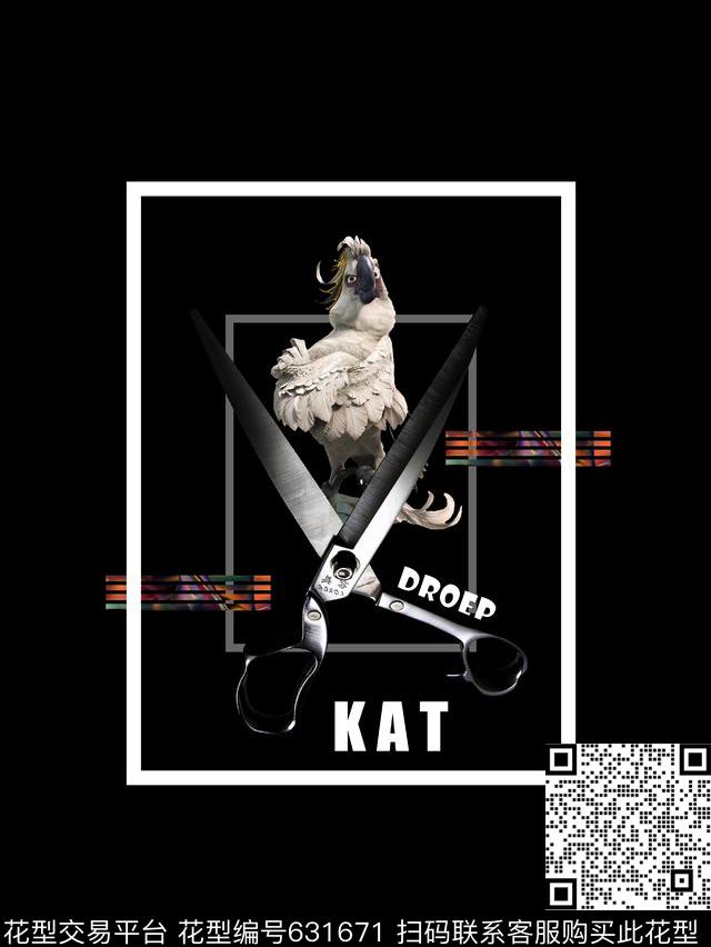 鹰鵡鸟男装T恤数码印花华亿平台下载（图片编号: 631671） - 瓦栏（Walan）