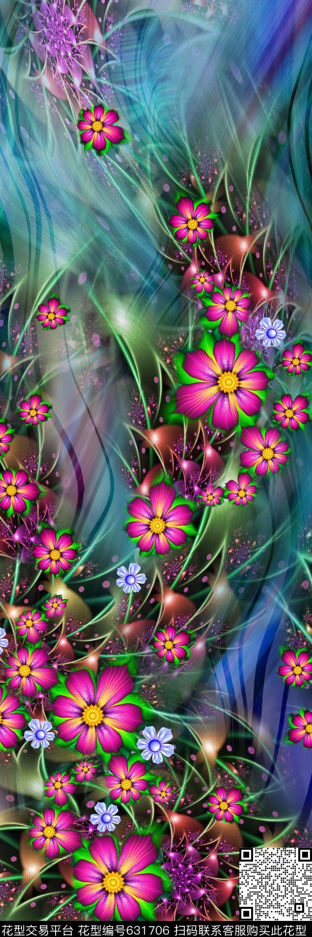 东南亚彩色渐变抽象数码印花华亿平台下载（图片编号: 631706） - 瓦栏（Walan）