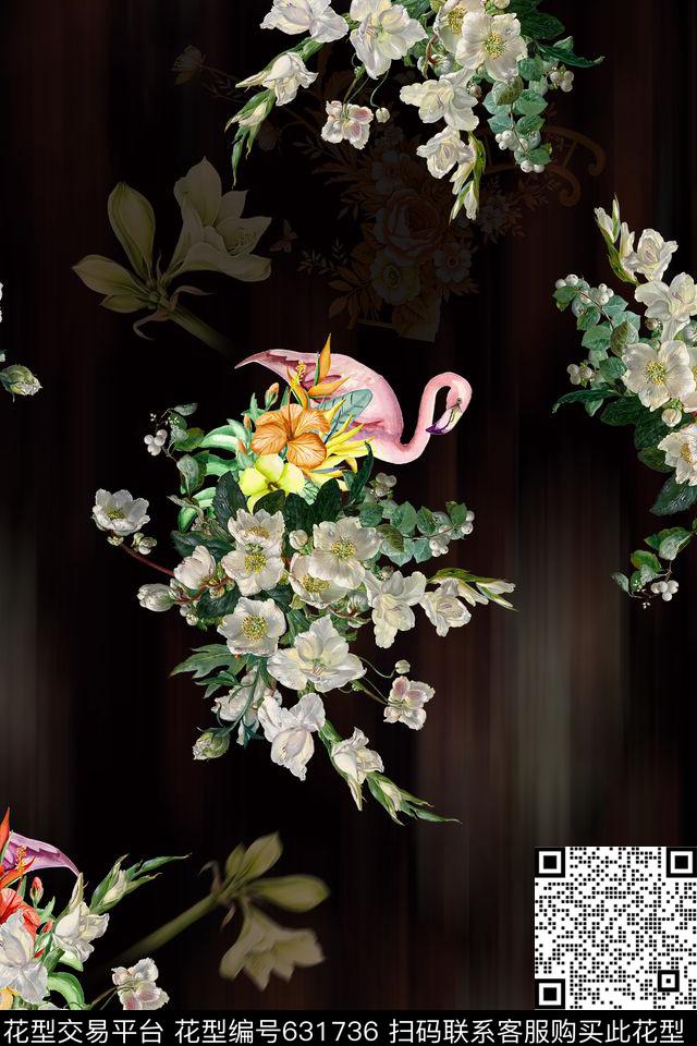 满版花卉中老年数码印花华亿平台下载（图片编号: 631736） - 瓦栏（Walan）