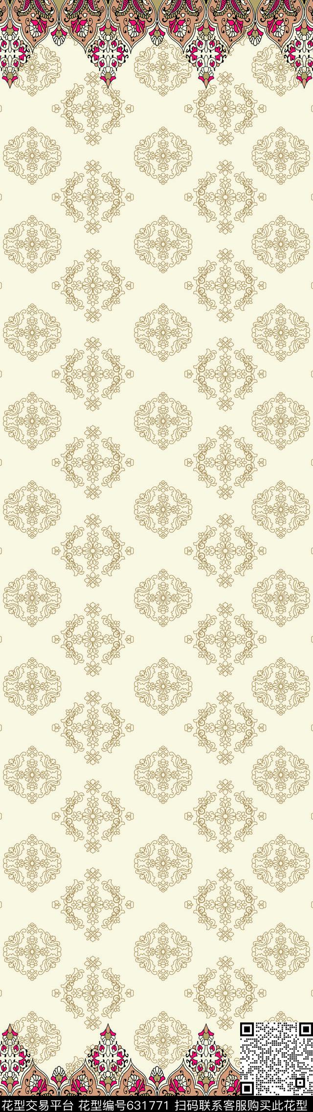 民族风欧式双边订位传统印花华亿平台下载（图片编号: 631771） - 瓦栏（Walan）