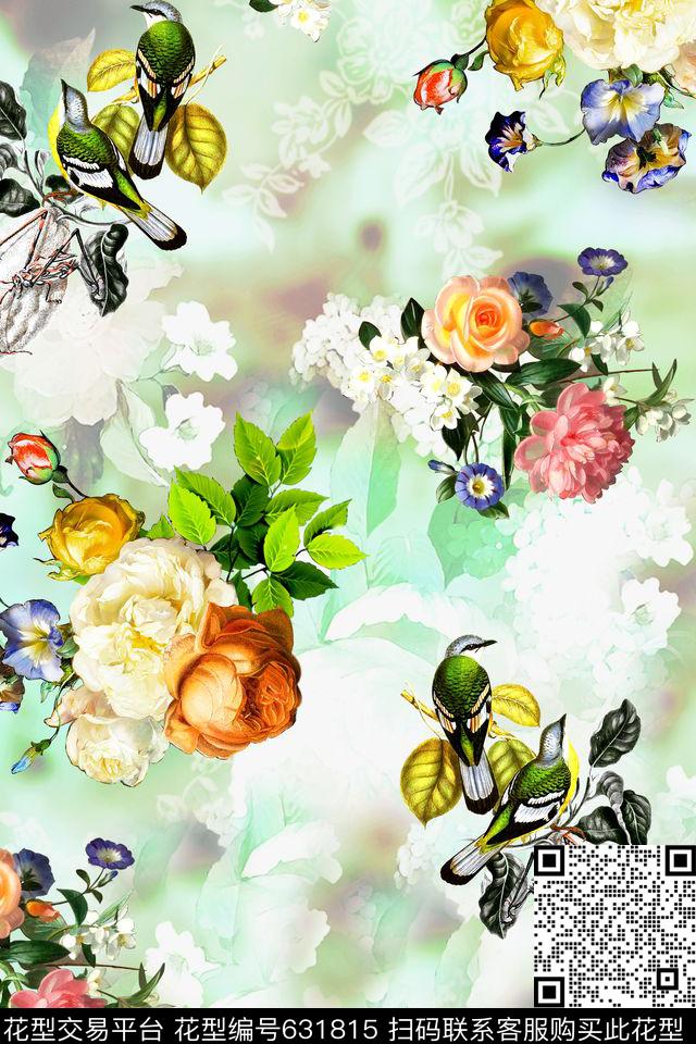 时尚炫彩手绘数码印花华亿平台下载（图片编号: 631815） - 瓦栏（Walan）