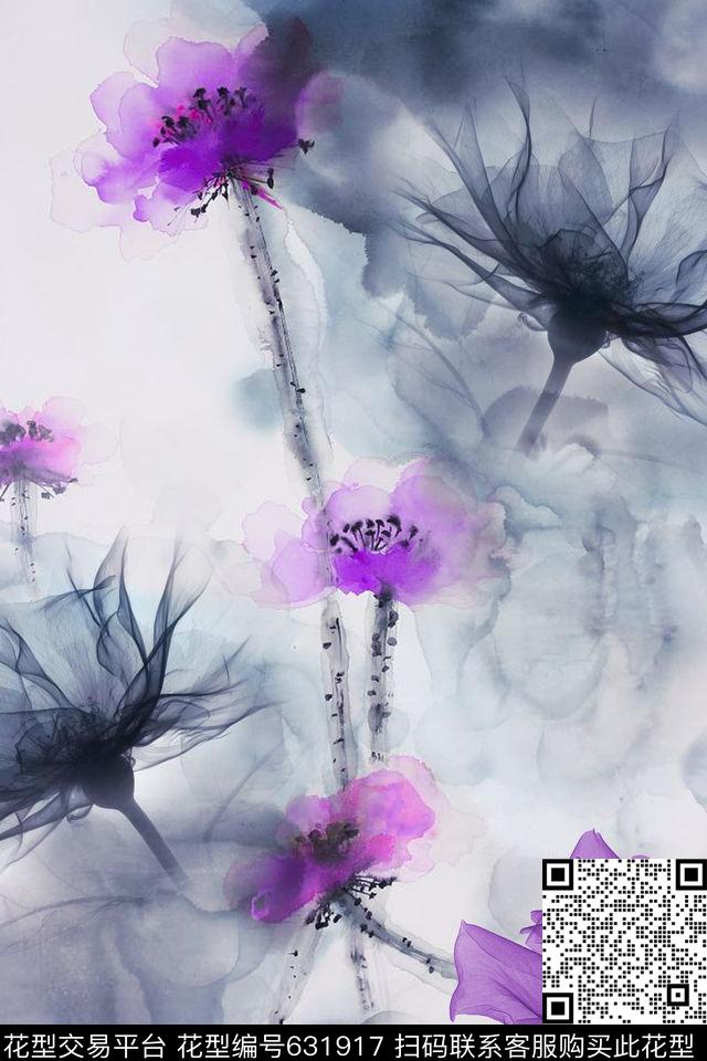 面料花荷花花卉数码印花华亿平台下载（图片编号: 631917） - 瓦栏（Walan）
