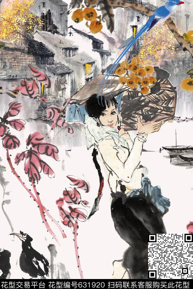 花鸟花卉水乡数码印花华亿平台下载（图片编号: 631920） - 瓦栏（Walan）