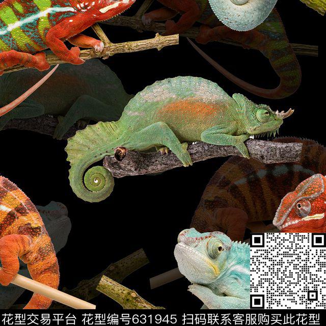 变色龙树枝数码印花华亿平台下载（图片编号: 631945） - 瓦栏（Walan）