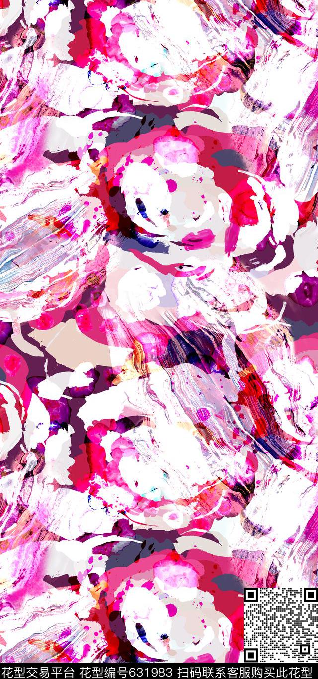 抽象肌理欧美时尚流行数码油画水彩肌理华亿平台数码印花华亿平台下载（图片编号: 631983） - 瓦栏（Walan）