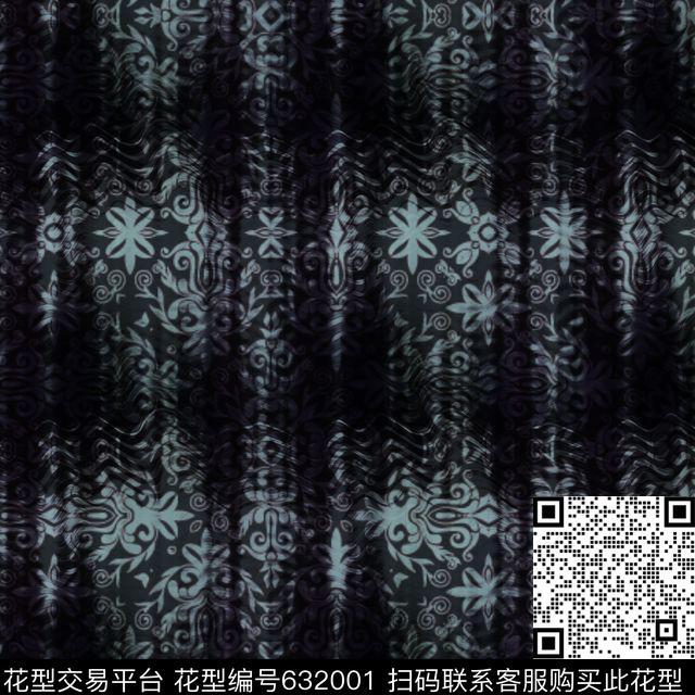 装饰花纹浸染渐变多重纹理叠加数码印花华亿平台下载（图片编号: 632001） - 瓦栏（Walan）