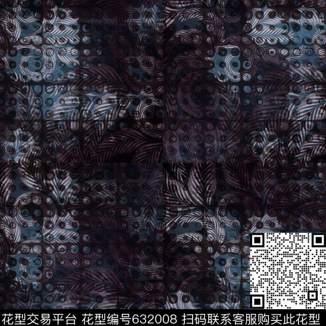 装饰花纹浸染渐变多重纹理叠加数码印花华亿平台下载（图片编号: 632008） - 瓦栏（Walan）