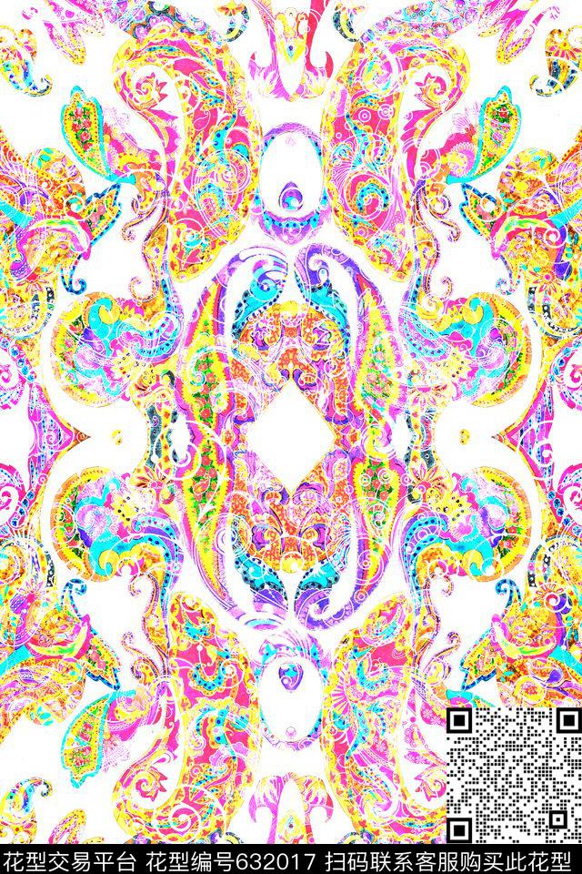 腰果佩斯利火腿花数码印花华亿平台下载（图片编号: 632017） - 瓦栏（Walan）